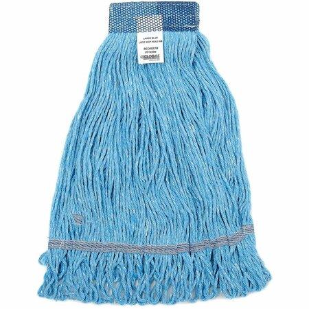GLOBAL INDUSTRIAL Large Blue Looped Mop Head, Wide Band 261830W